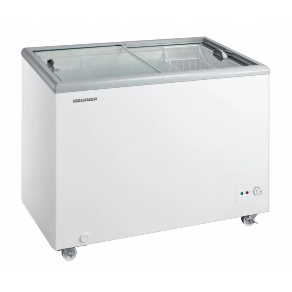 Lada frigorifica cu capac glisant HEINNER, 255 l, Functionare convertibila Racire/Congelare, Control mecanic cu termostat ajustabil