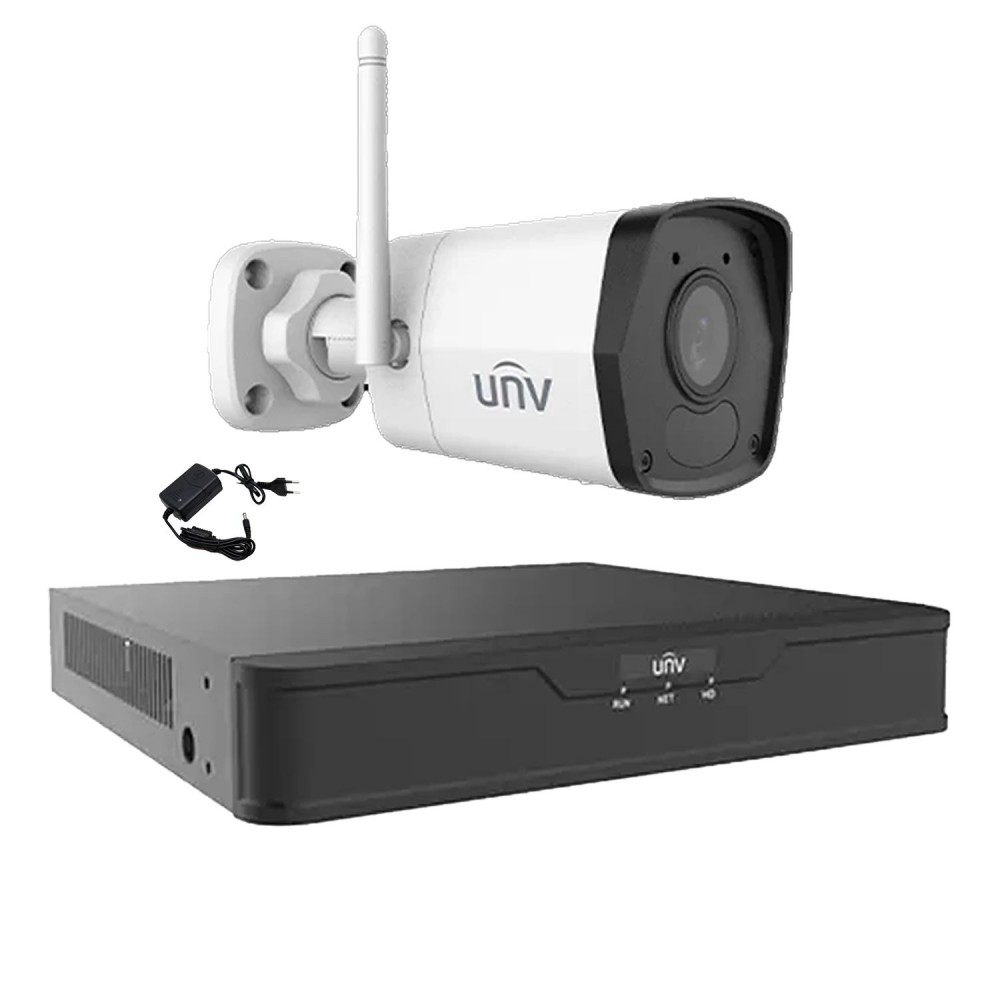 Sistem supraveghere video 1 camera IP Wi-Fi 2MP Smart IR 30m, 2.8mm, Microfon, NVR 4 canale 4K UNV, accesorii Sistem supraveghere video 1 camera IP Wi-Fi 2MP Smart IR 30m, 2.8mm, Microfon, NVR 4 canale 4K UNV, accesorii